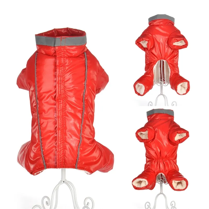 冬の温かいペット犬の服小さな中犬用防水ペットのコートジャケット反射子犬ジャンプスーツフレンチブルドッグ服201030