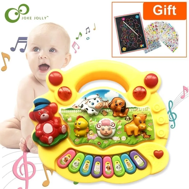 Musikinstrument Toy Baby Barn Animal Farm Piano Developmental Music Educational Toys for Children Julår Gift GYH 220817