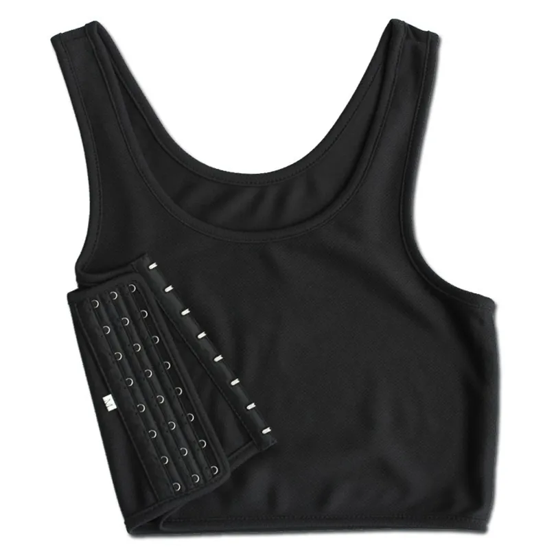 S5XL Plat Poitrine Binder Les Corset Tomboy Sous-Vêtements Lesbiens Femmes Sans Couture D'été Court Gilet Plus La Taille Débardeur Shaper Bustier 220719