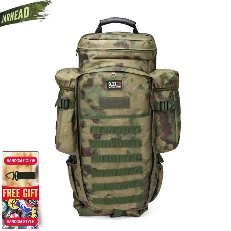 911 Wojskowy plecak 70L Duża pojemność wielofunkcyjna karabin plecaków Mężczyźni Mężczyźni Travel Trekking Assault Kapaint 220722
