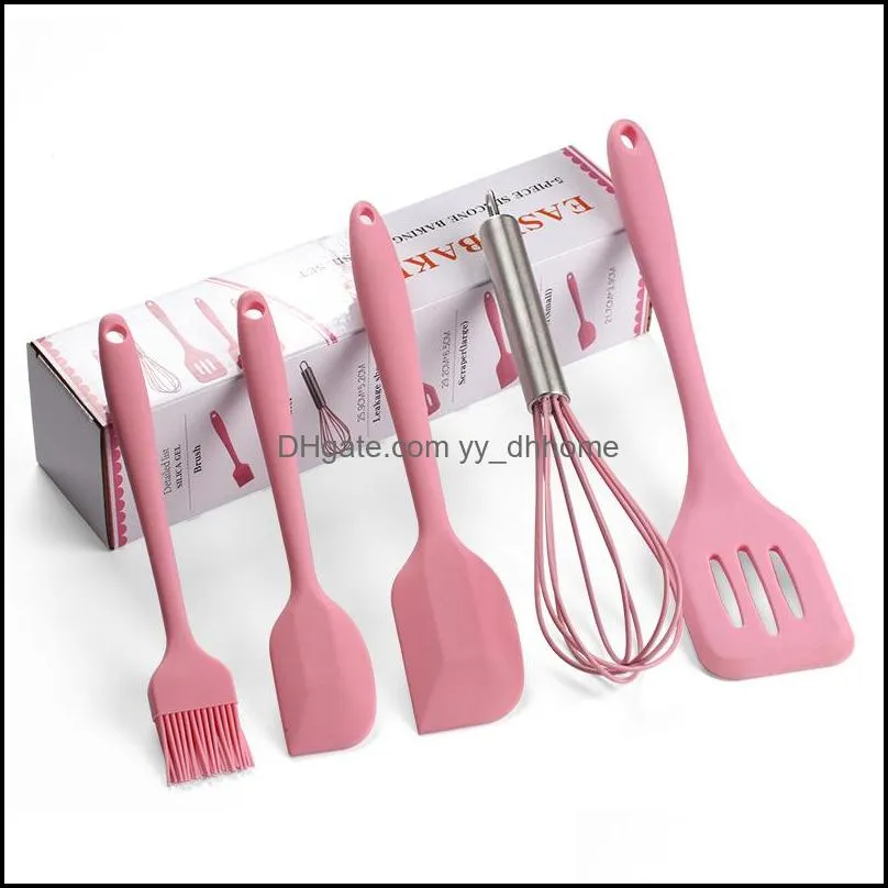 Cookware Sets Silicone Kitchenware Non-stick Cookware Silicone Cooking Tool Sets Egg Beater Spatula Oil Brush Kitchen Tools High Quality