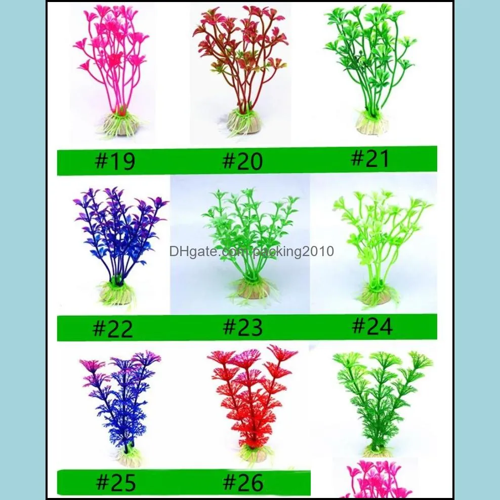 Artificial Aquarium Plants Plastic Water Plant Fish home restaurant Tank Decorations various styles for free shipping A10