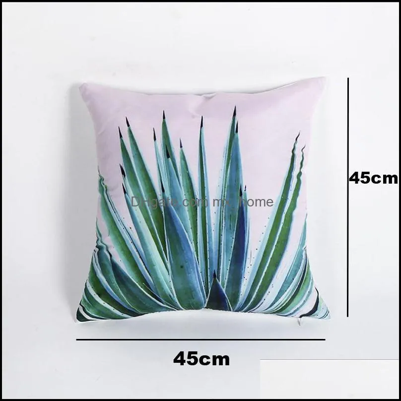 sofa decorative ins style cushion cover tropical plant leaf pillowcase polyester 45*45 throw pillow home decor pillowcover vt0090