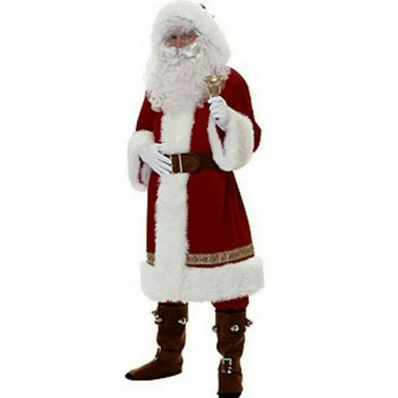 Chándales para hombres 8 unids Hombres Navidad Santa Claus Traje Traje Cosplay Ropa Fancy Manga larga para adultos Casa de Papel DisfrazMen's