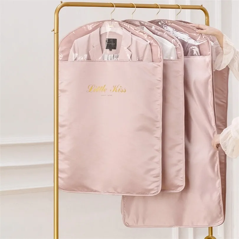 Clothes Dust Cover Clothing Hanging Bag Suit Coat Wardrobe Storage proof Garment Dress Organzier 220427