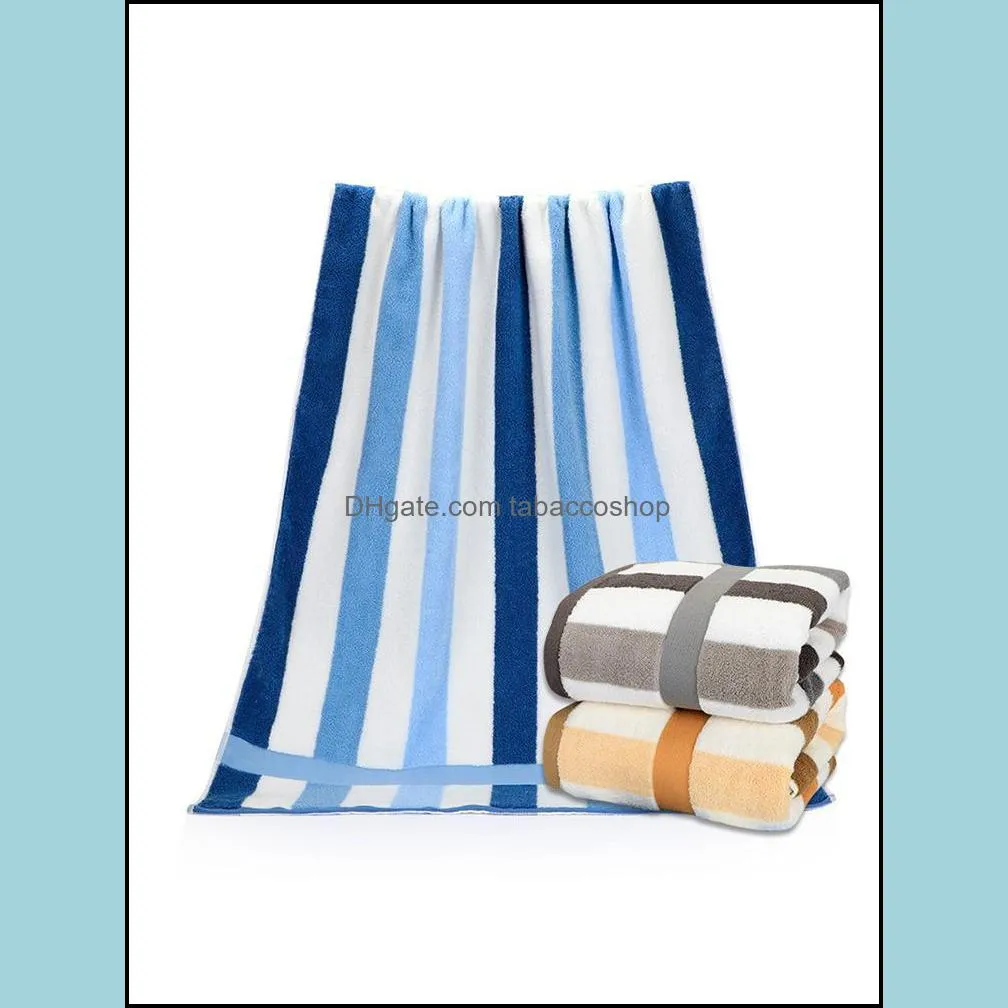 Towel 70*140cm Cotton Bath Towels Soft Highly Absorbent Bathroom For Adults Fashion Color Striped