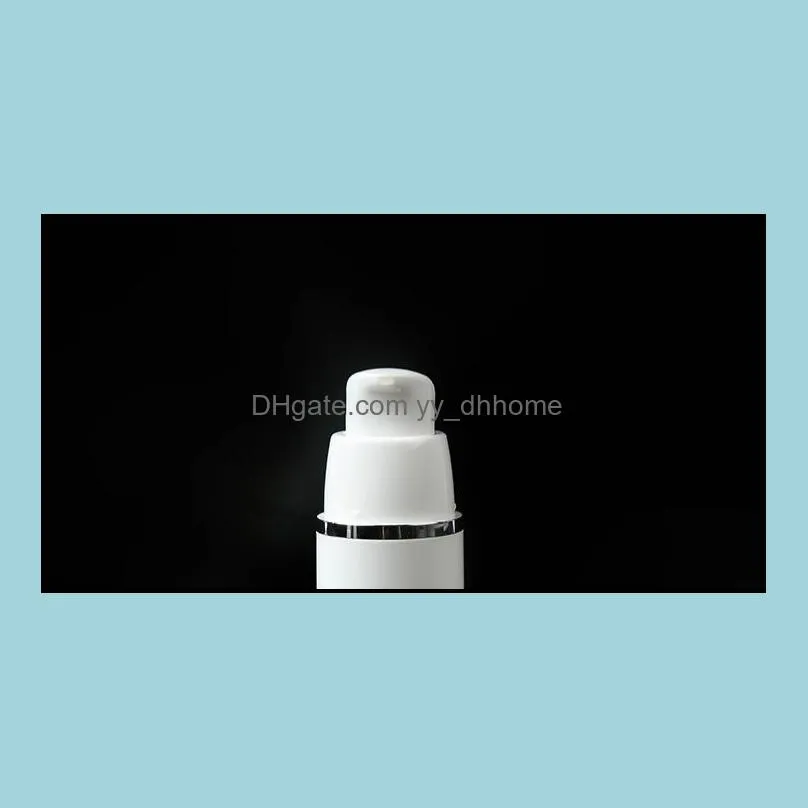 15ml 30ml 50ml pp plastic airless bottles white airless vacuum pump lotion bottle with silver line sn2031