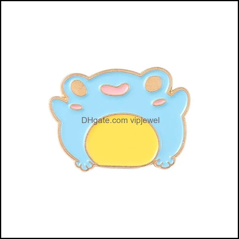 cute animal series frog cartoon brooches unisex alloy enamel colorful lapel pins children schoolbag clothes anti-light buckle badge brooch jewelry