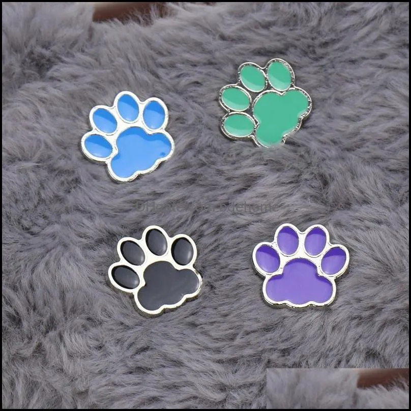 cartoon animal dog paw print shape brooch children cute color paws lapel pins european unisex animals backpack bags hat clothes badge buckle