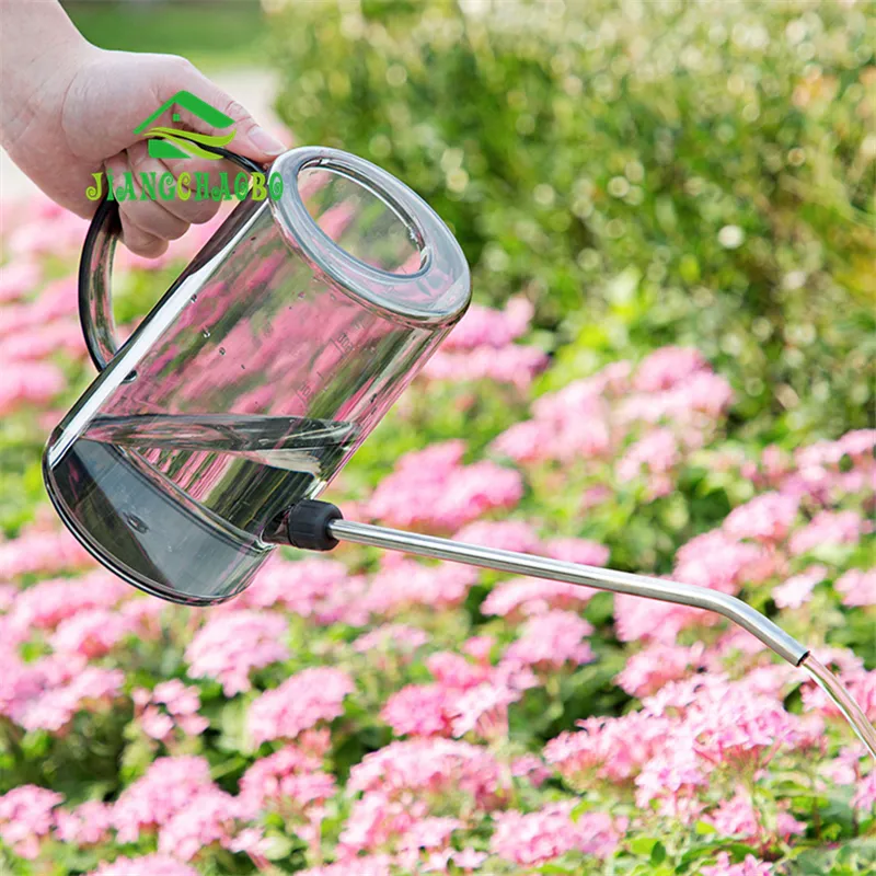 ステンレスJiangchaobo Steel Long Watering Can Can Meaty Home Gardening Potted Tool Y200106