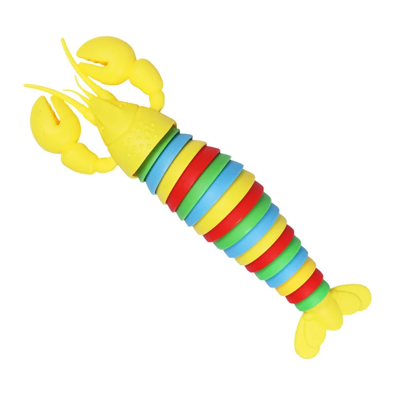 Luminous fidget ślimakowa zabawka artykulowana elastyczne stawy homarowe 3D zwinięte złagodzone zabawki stresowe dla dzieci wolne przez morze Y04