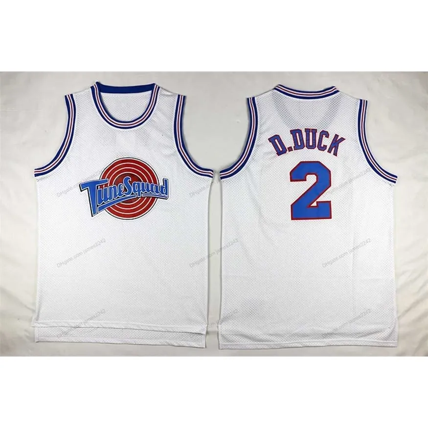 ABD'den Nikivip Gemi Daffy Duck #2 Tune Squad Squad Space Reçel Basketbol Jersey Film Erkekler Tüm Dikişli Beyaz Formalar S-3XL En Kalite