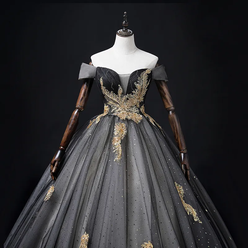 black and gold renaissance dress Women's Alluring Damsel Dress with Hood