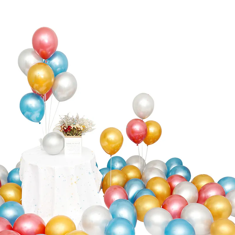 12 بوصة بلدة حزب ديكور عيد ميلاد جديد لامعة اللؤلؤ اللاتكس البالونات سميكة الكروم المعدني الألوان نفخ كرات الهواء globos