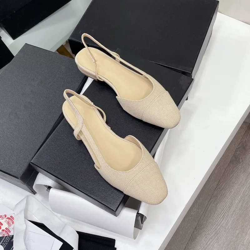 2023 New Women`s Luxury Brand Sandals Top Quality Classics Designer Slip On Shallow Flats Shoes For Summer Sandals Genuine Leather Plus Size 34-43