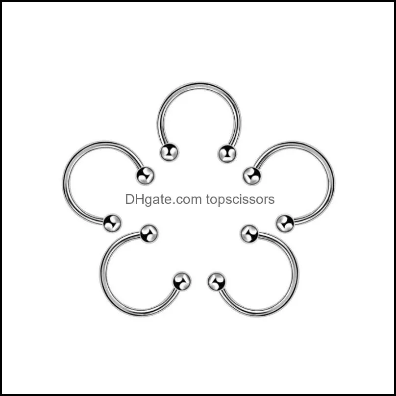 16g surgical steel nose septum horseshoe ring hoop earring eyebrow tragus lip piercing body jewelry