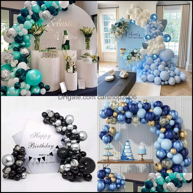 Decoración de fiestas Suministros para eventos Festivo Home Garden Globo Garland Arch Kit Boda Cumpleaños Confeti Globos de látex Género Revelar Baptis