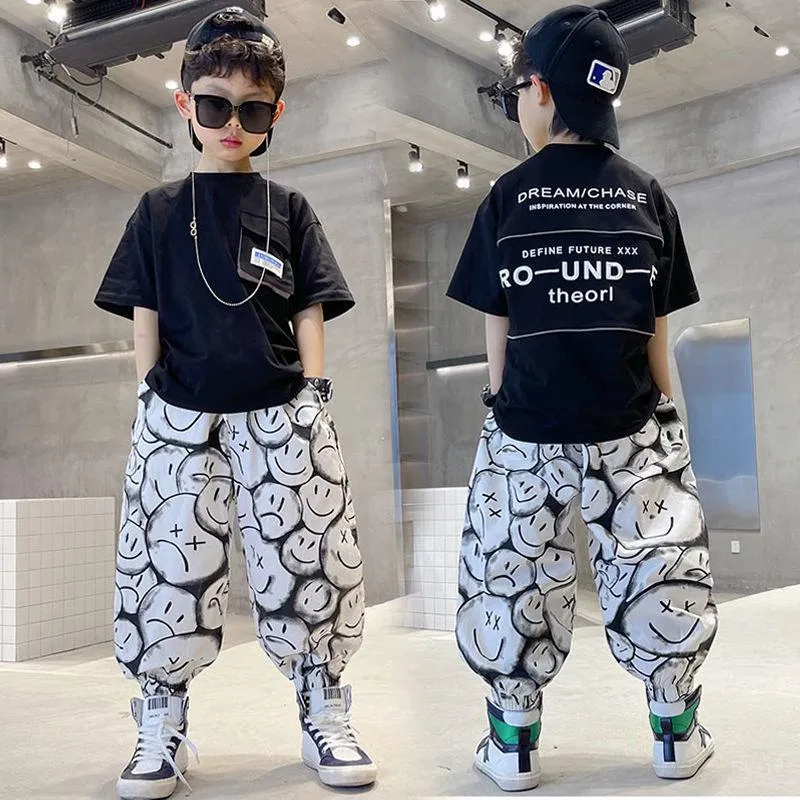 의류 세트 소년의 옷 여름 스타일 편지 인쇄 티셔츠 반바지 아이를위한 2pcs 3-12 y 어린이 hildrenclothing