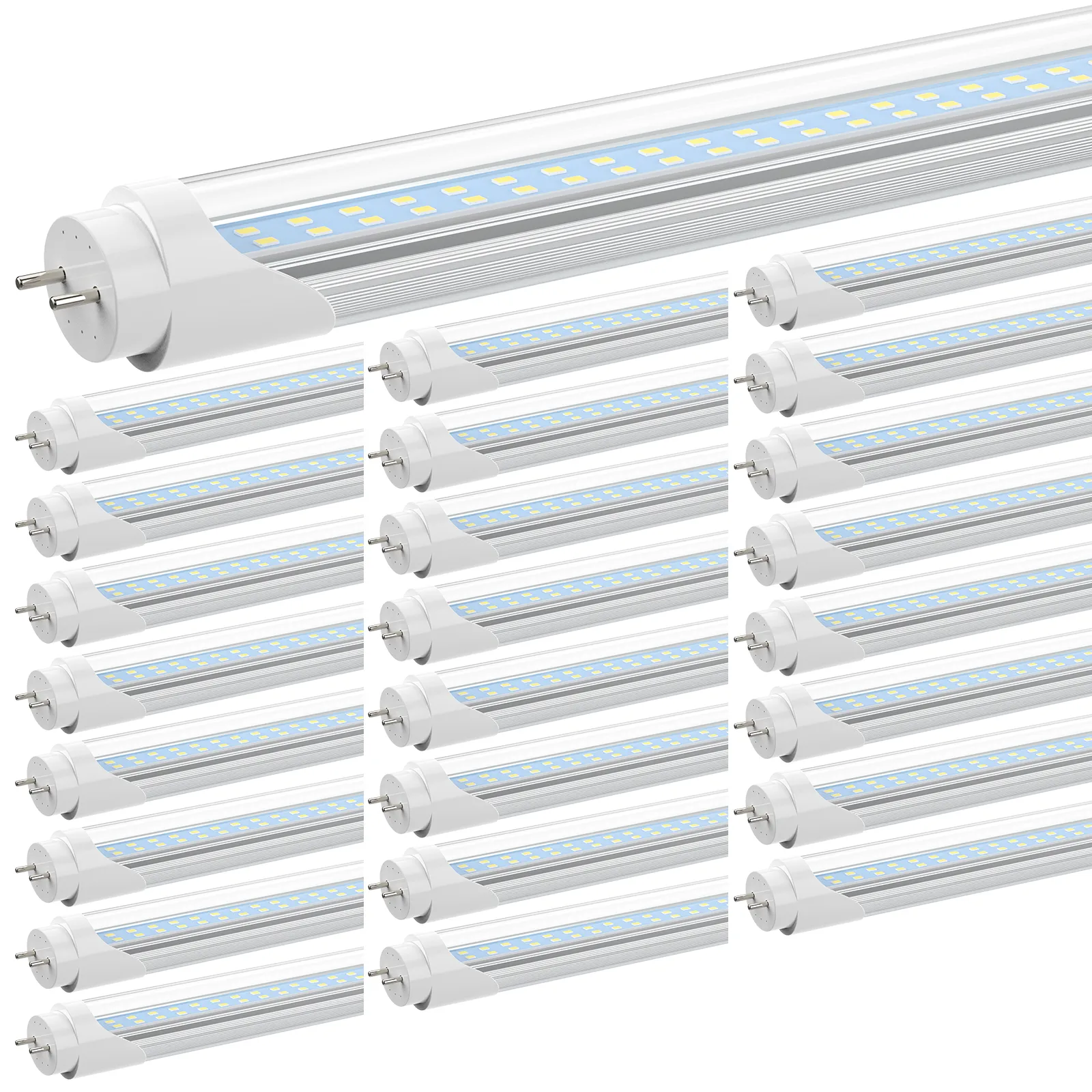 US Stock 4ft LED Tube Dural Row G13 28W Koud Wit 1,2 meter SMD2835 192pcs AC85-265V LED-fluorescentielampen