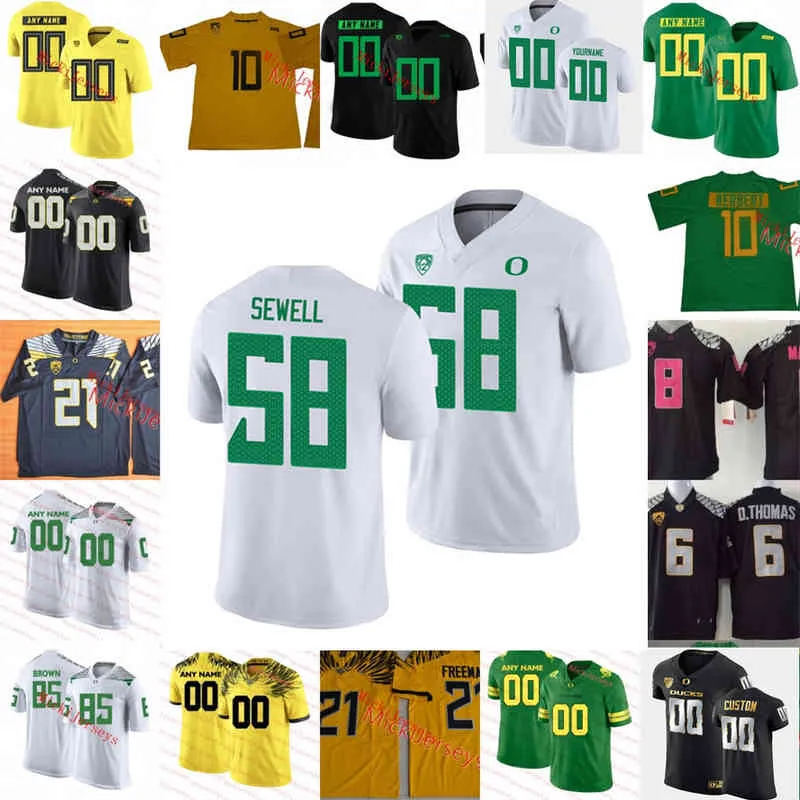 Xflsp College Custom Oregon Ducks Maillot de football cousu 86 Lance Wilhoite 5 Sean Dollars 9 Jay Butterfield 14 Jaylin Davies 0 Seven McGee 8 Moliki