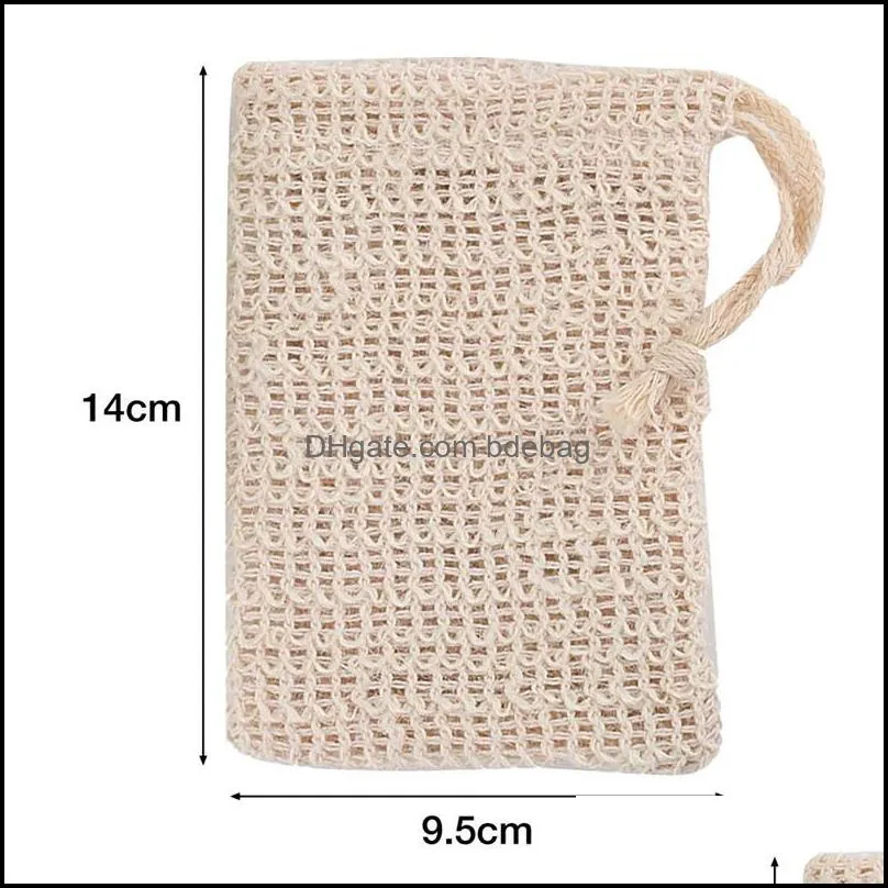 Natural Exfoliating Mesh Soap Saver Sisal Soap Saver Bag Pouch Holder For Shower Bath Foaming And Drying DA647