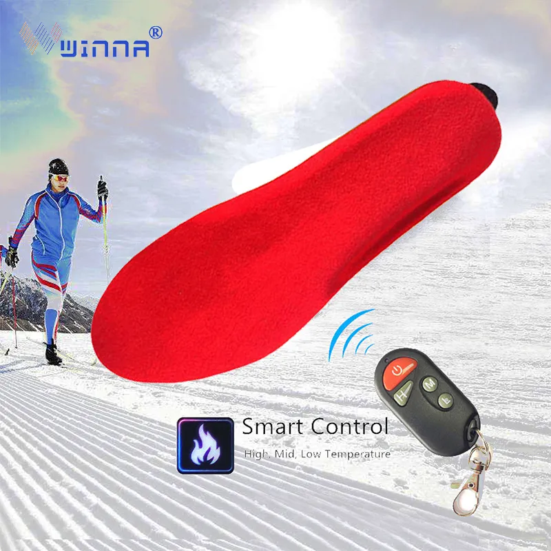 Wintervoet Warmer Insoles USB Elektrische oplaadbare verwarmde schoenen Inbrengen Pads met controller Outdoor Sports Thermische inlegzolen 220721