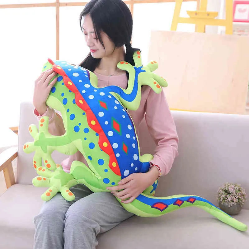 PC CM Cartoon Gecko Hugs لطيف وسادة حيوانات مضحكة محاكاة محشو الأطفال عيد ميلاد عيد الميلاد هدايا J220704