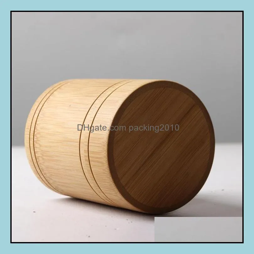 bamboo storage bottles jars wooden small box containers handmade for tea coffee sugar receive with lid vintage sn3244