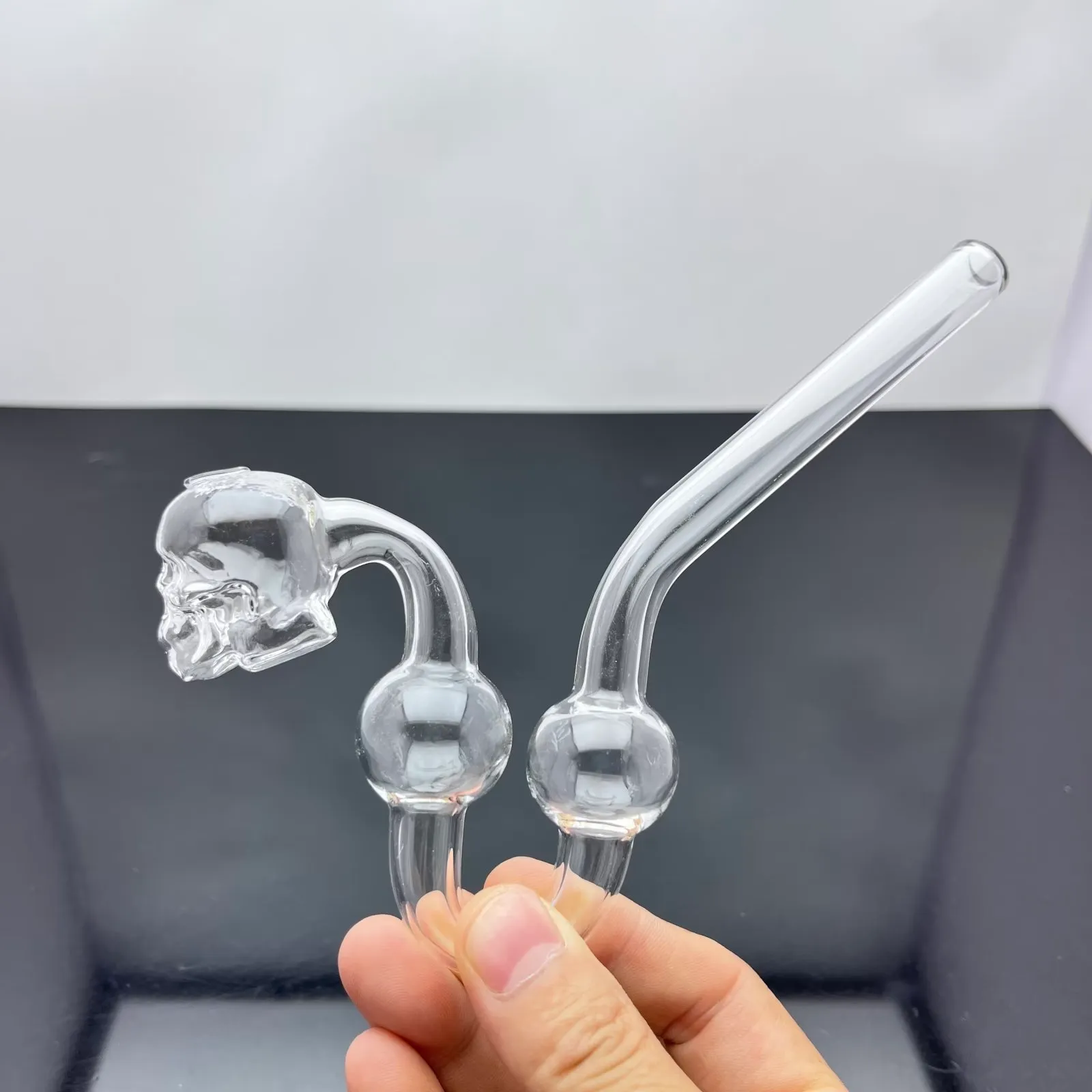 Glass Smoking Pipe Water Hookah Transparent ghost head big bubble snake shaped glass pipe