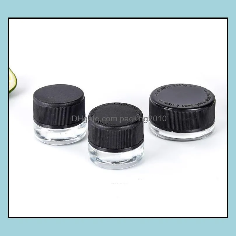 Packing Bottles Office School Business Industrial 5Ml 9Ml Wax Glass Jar Bottle With Childproof Lid For Dry He Dhrws