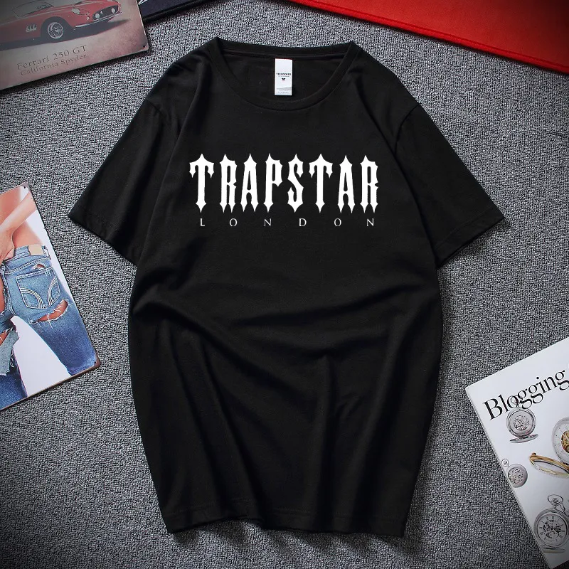 2022 Hommes Trapstar T-shirt Designer Hommes Femmes Hip Hop Top New Print T-shirt Summer Fashion Black Sportswear Marque Sweat Vêtements Polo