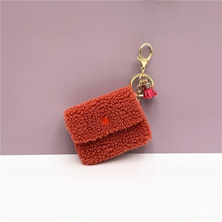 New Mini Coin Purse Keychain Candy Color Cute Coin Keys Case Pendant Data Cable Storage Bag Key Chain