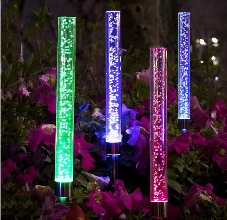 Acrilico Bubble Solar Pathway Lampada da prato RGB Variabile Solar Stick Light Street Landscape