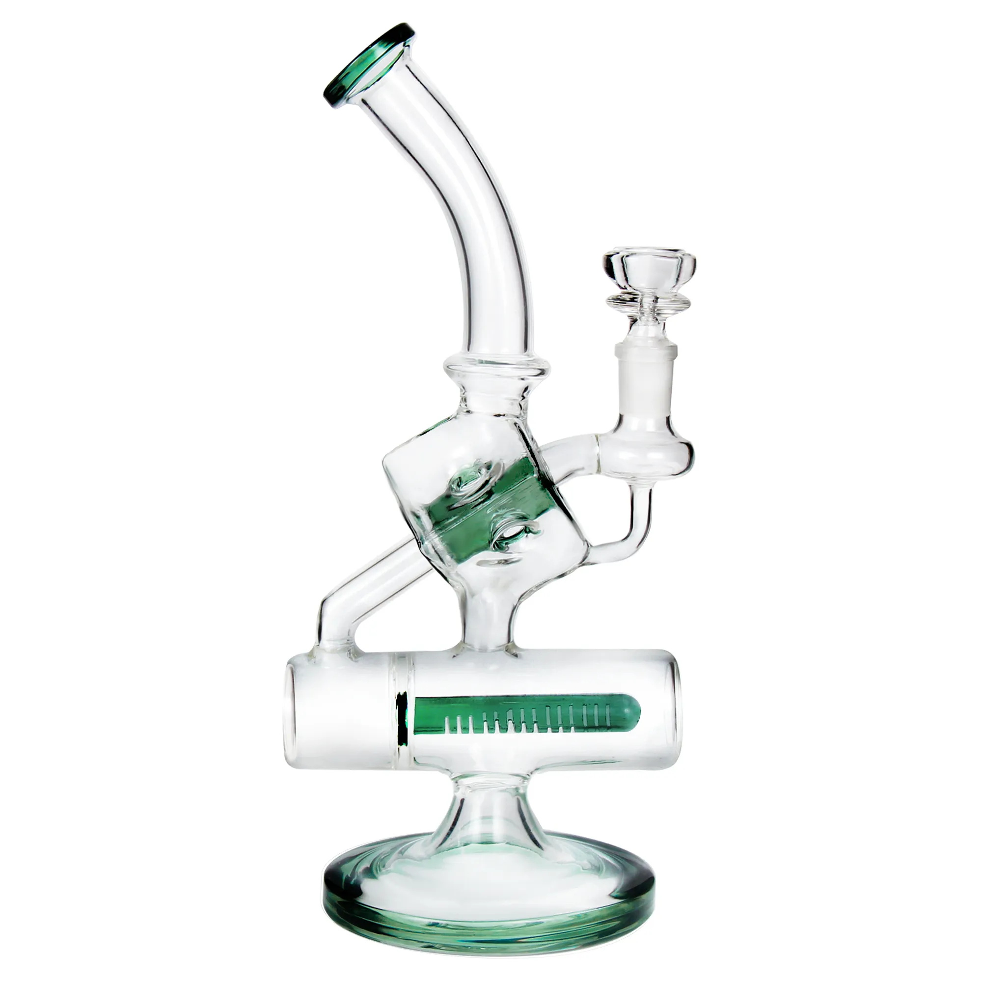 REANICE HOAKAH Bong Glase Percolator28cm 수제 봉지, 재활용 봉지 14.5 mm 일반적인 장비 봉