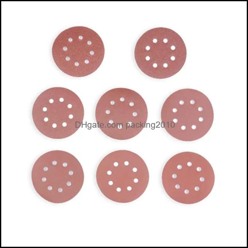 5 inch 8 hole sanding discs sandpaper sanding pads abrasive tools 40 60 80 100 120 180 240 320 400 600 800 1000 1200 1500 2000 3000