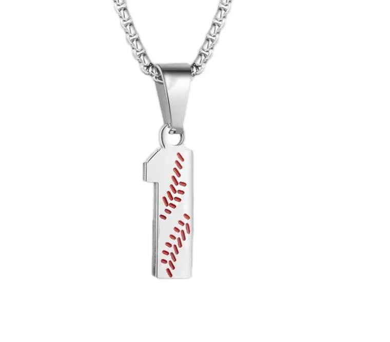 Baseball Necklaces AIAINAGI Baseball Number Necklace For Men 00-99