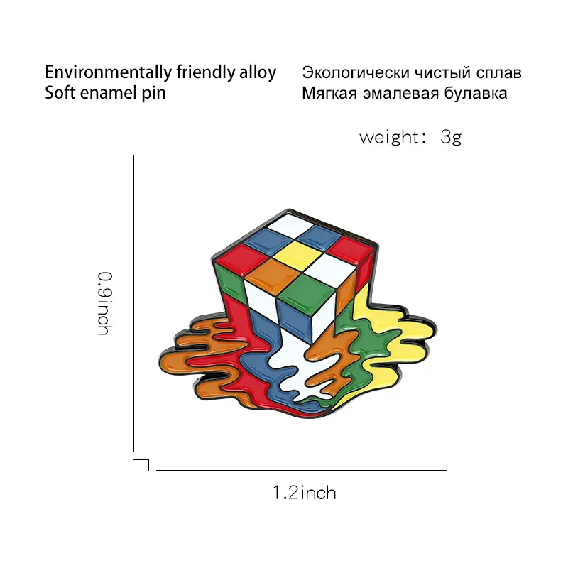 Erkek Küp EMAMEL PINS Renkli Oyuncak Broş Çanta Giysileri Kavur Rozeti Karikatür Mücevher Hediye Çocuklar için 6151 Q2