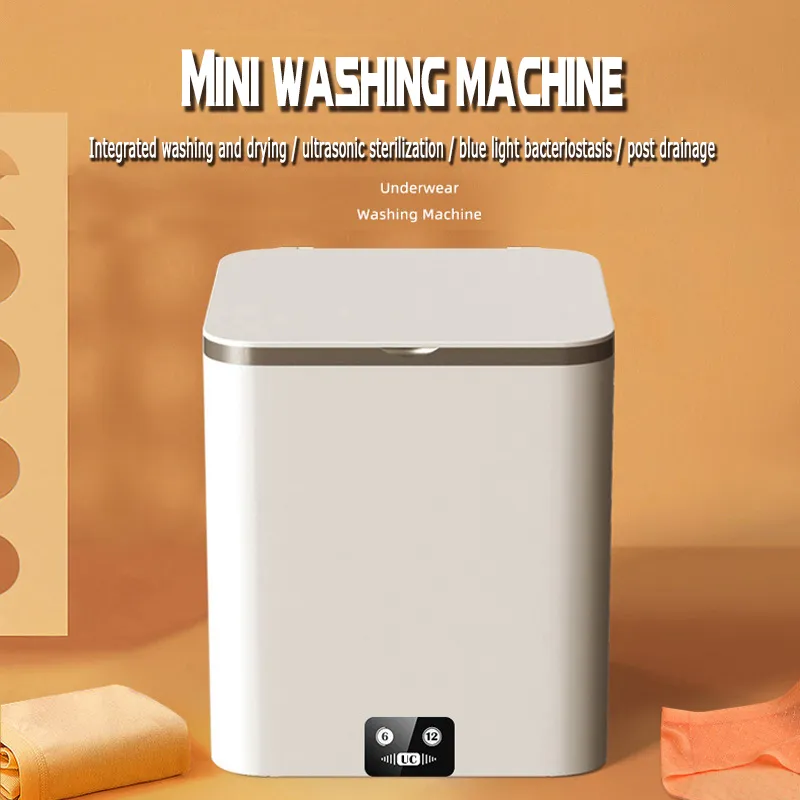 Çok fonksiyonlu mini taşınabilir çamaşır makineleri akıllı sensör ultrasonik turbo temizleyici yurdu iç çamaşırı küçük sterilizasyon cihazı
