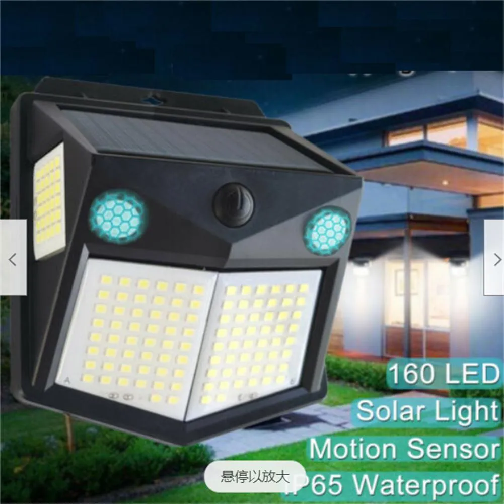 160LED Güneş Işık Açık Solarda Duvar Lambaları PIR Hareket Sensörü Lamba Su Geçirmez Güneş Işıkları için Bahçe Dekorasyon Sokak Sıcak