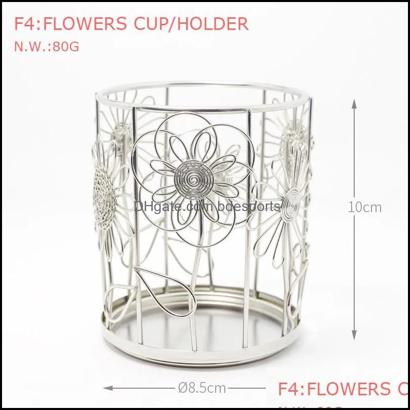 FREE SHIPPING F4 FLOWERS PETALS LEAVES PEN PENCIL CUP BOX HOLDER HAND-MADE ART CRAFTS WEDDING BIRTHDAY HOME GARDEN OFFICE GIFT PRESENT