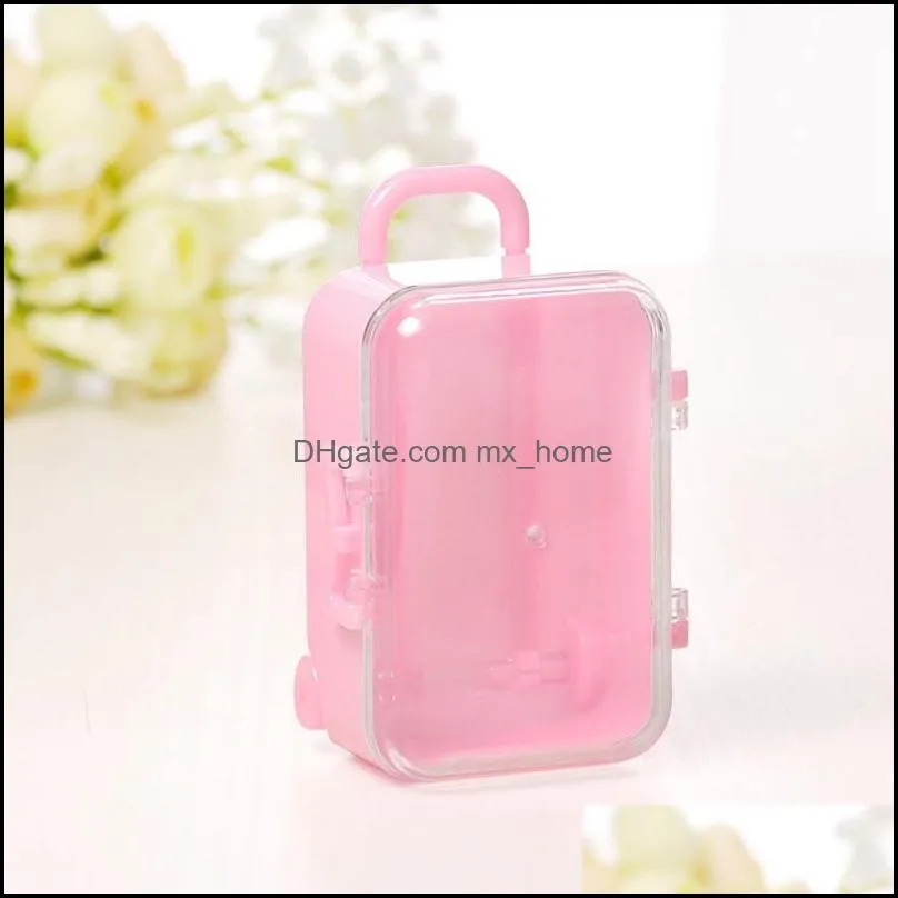 Acrylic Clear Mini Suitcase Candy Box Chocolate Candy Packaging Wedding Party Festive Gift Box Table Decoration HHA777