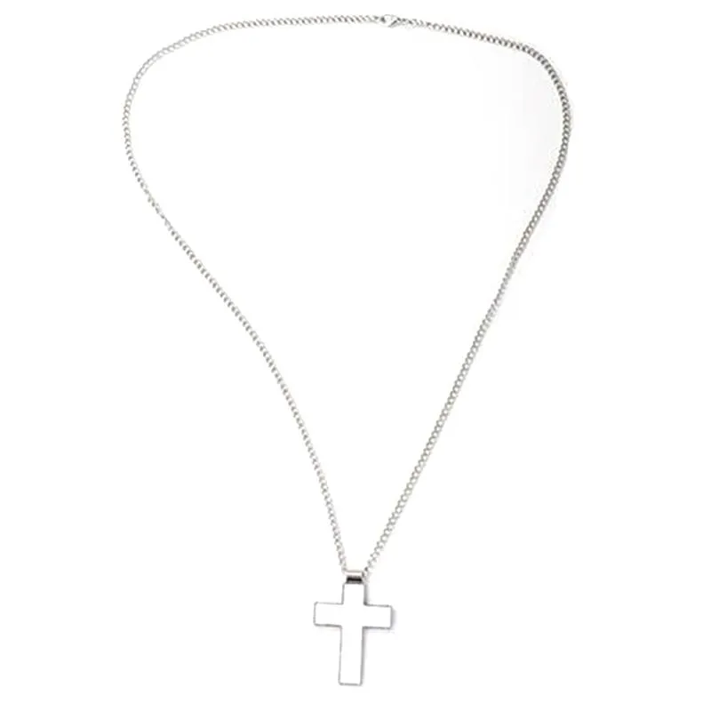 Sublimation Blank Cross Pendant Necklace Personalized Heat Transfer Metal Pendant Hip Hop Fashion Jewelry Accessories