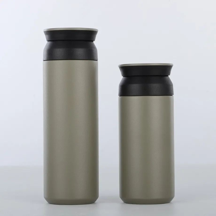 Slanke koffietumbler reismok water beker 12oz/350 ml 16oz/480 ml mager 18/8 roestvrijstalen geïsoleerde vacuüm 2-wall thermische thee-glas optionele deksels