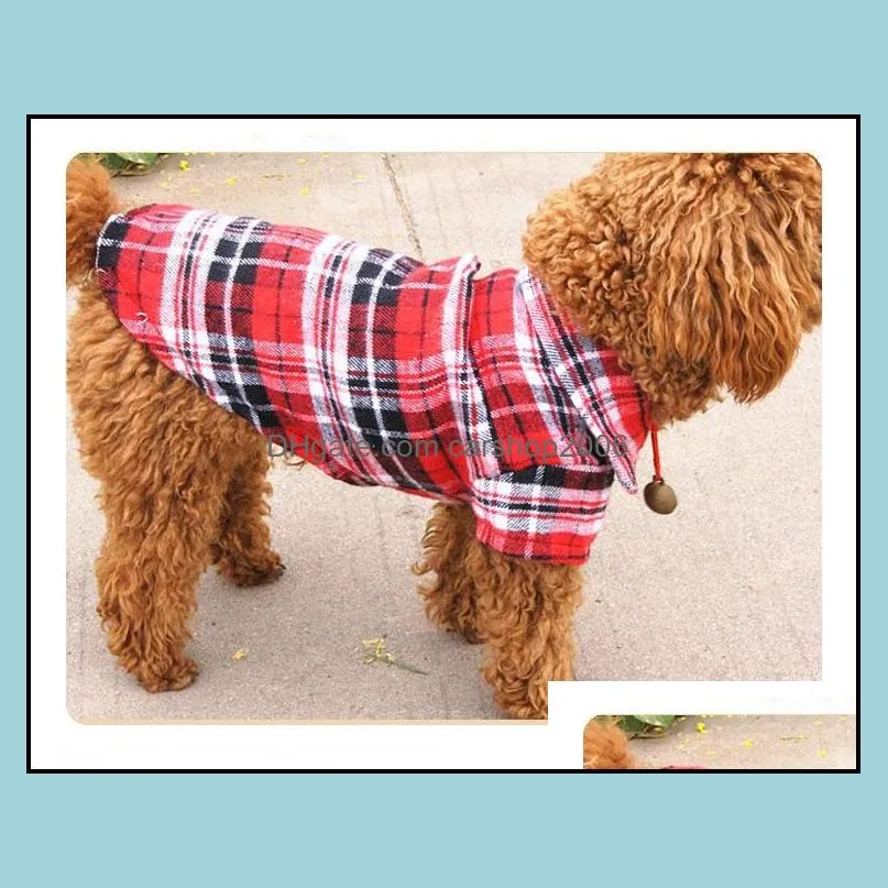 Pet Fashion Series Dog Summer clothes Casual Plaid Shirts 100% Cotton dog costumes 5 sizes 3 colors free shipping