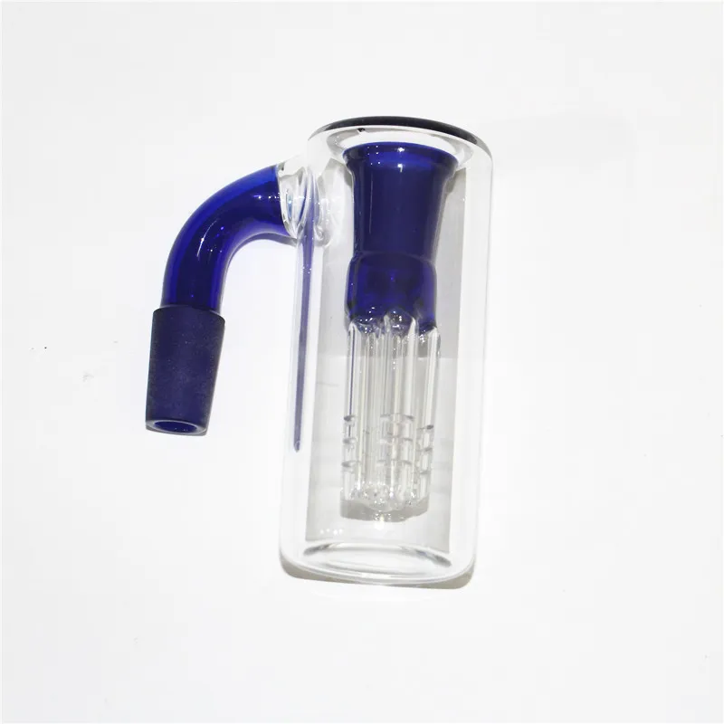 Narghilè in vetro da 14 mm con narghilè in vetro spesso ashcatcher ad angolo di 90 gradi Albero per acqua Bong percolatore