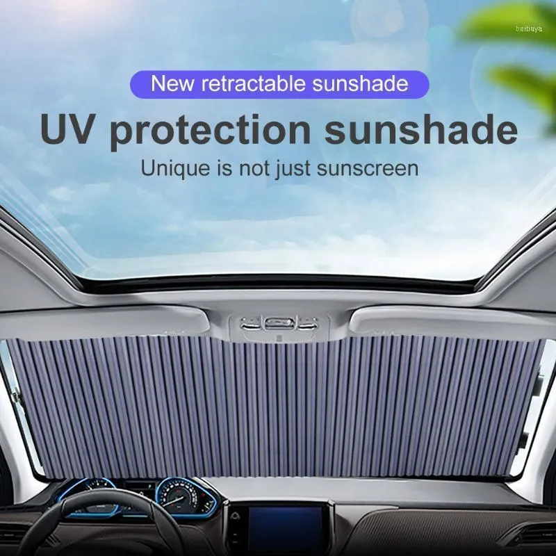 Auto intrekbare voorruit zon schaduw blok zonneschade deksel voorste achterraam folie gordijn voor zonne -uV Protect 46/65/70 cm