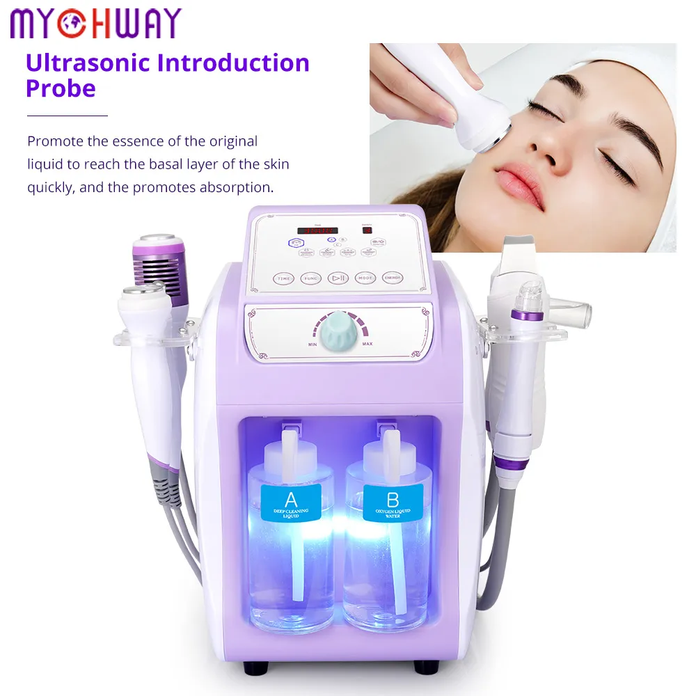 Ny Peneelily Hydro Ultrasonic Water Skin Sceeling Facial Scrubber Hot Cold Skin Care Beauty Machine