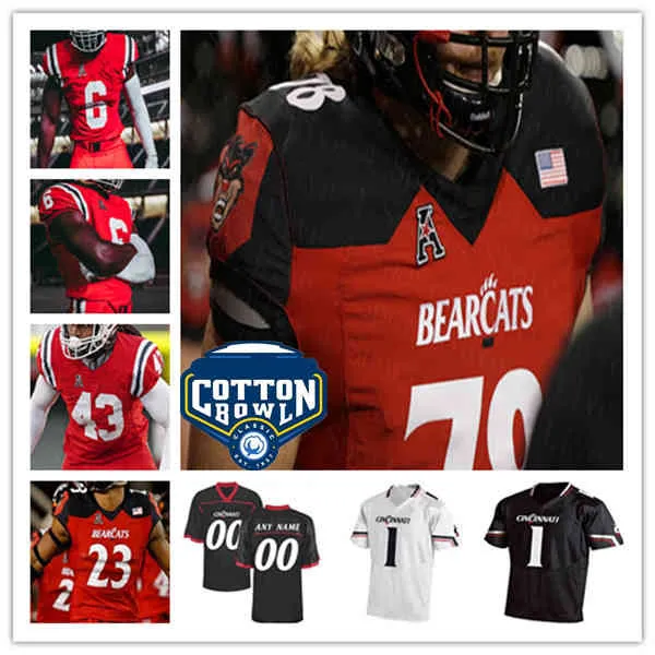 Cincinnati Bearcats Football Jersey Desmond Ridder Sauce Gardner Evan Prater Jerome Ford Ryan Montgomery Charles McClelland Wright Alec