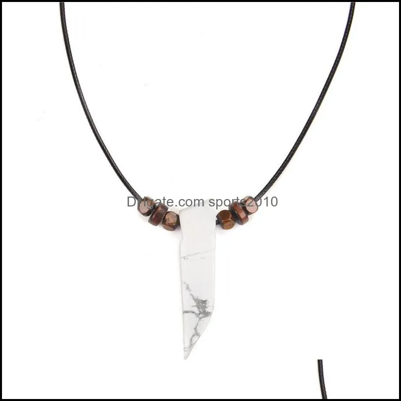 healing natural stone pendant raw mineral irregular rectangle quartz pendulum tiger eye lapsi white crystal necklaces sports2010