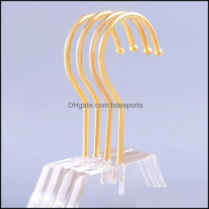 Luxury Clothes Hangers Clear Acrylic Dress Hangers with Gold Hook Transparent Shirts Holders with Notches for Lady Kids